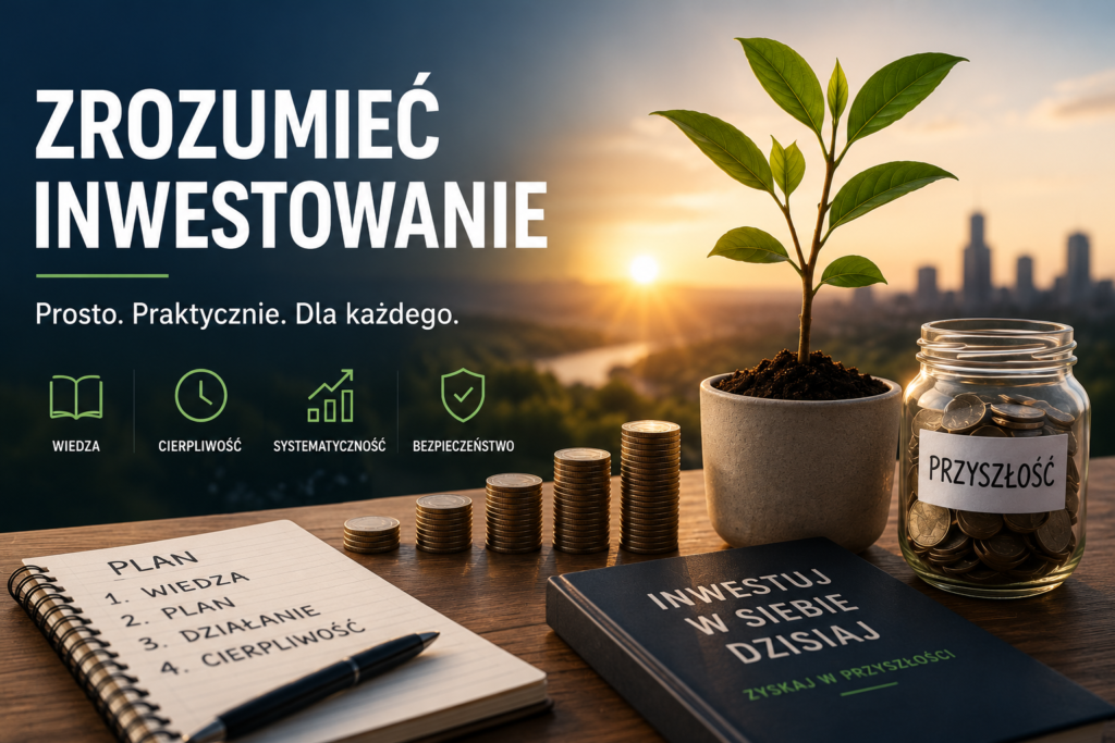 elementy zrozumienia inwestowania, monety, plan i sloik do oszczędzania
